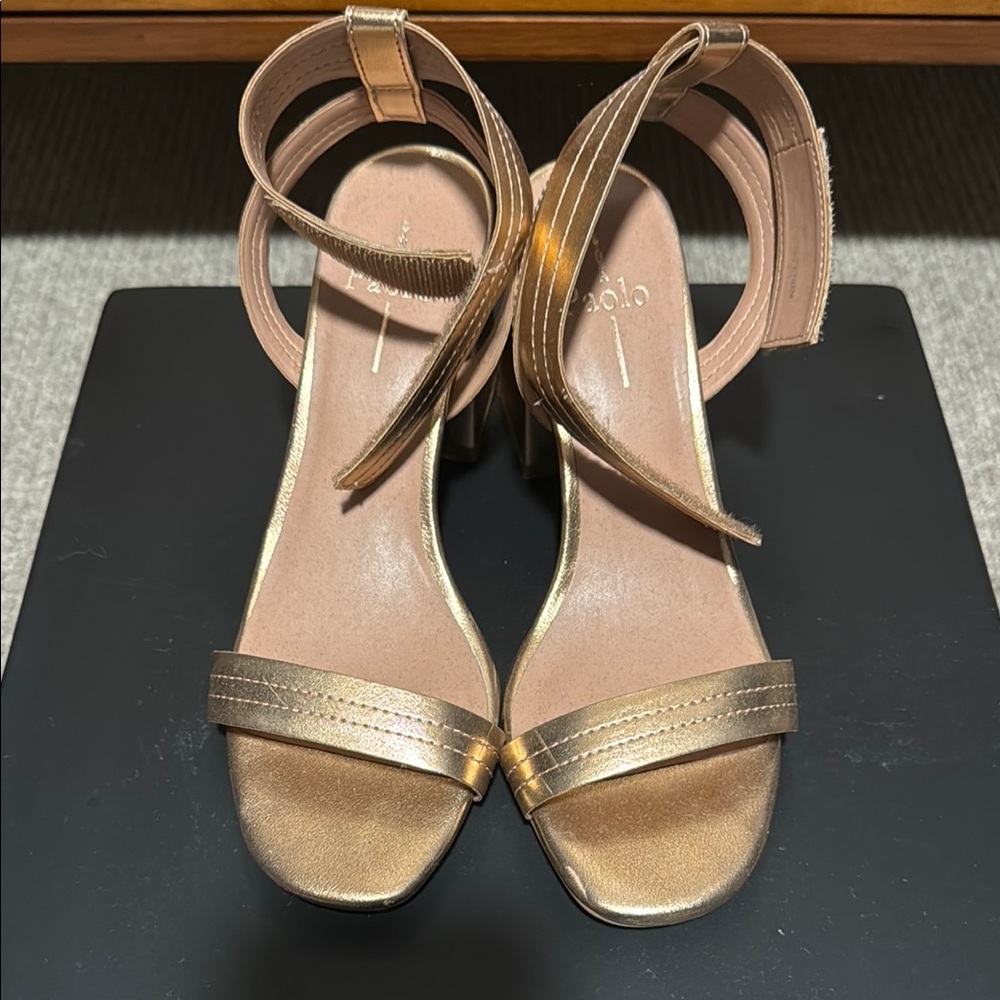 Paolo Women's Gold Strappy Heels
